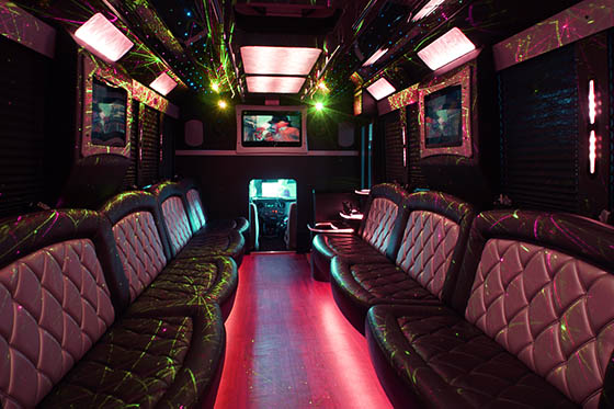spacious bus interior