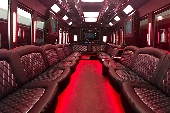 limo bus booming sound system