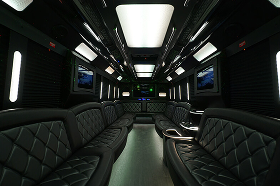 cup holders on limo bus